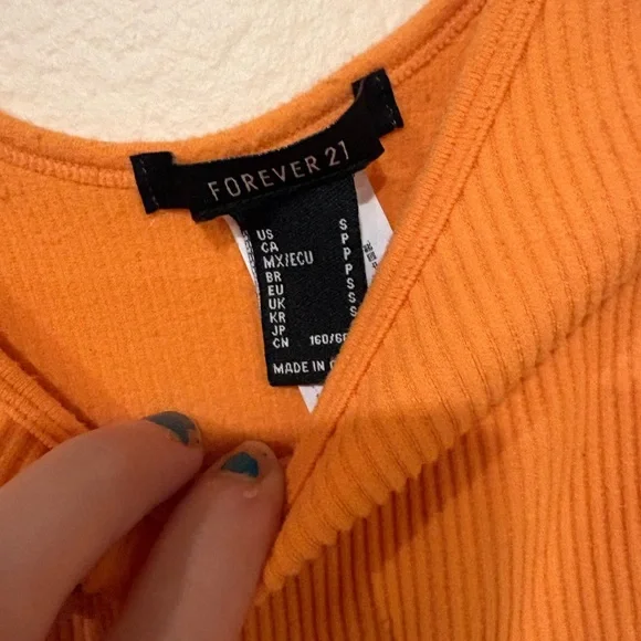 Forever 21 Vibrant Orange Ribbed Top - Picture 2 of 2